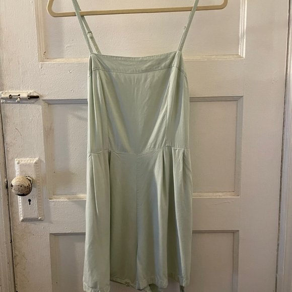 Vallija Pants - Baby Blue Valija Romper with Belt and Pockets